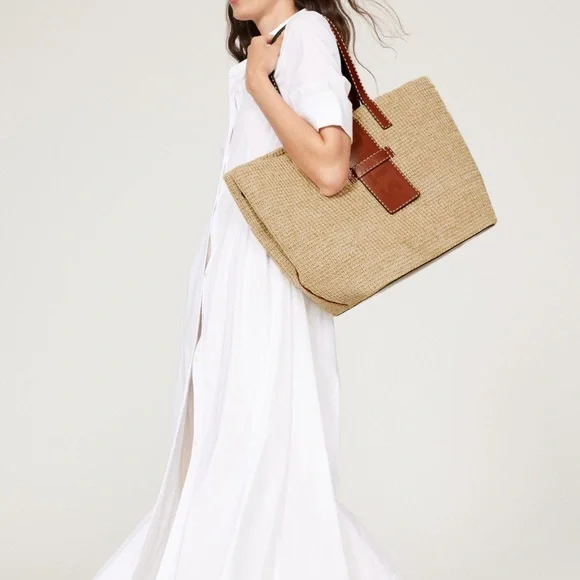 GUC STAUD Mercato Raffia Tote - Picture 2 of 12